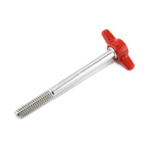 1/4"-20 x 3" Thumb Screw Stainless Steel - Red Tee Wing Plastic Knob - Standard/Coarse Thread Thumbscrew - Length: 3.000" - Proudly Built in USA - Package of (4)