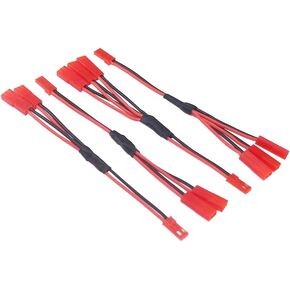 BDHI 4 قطع JST Plug Splitter JST ذكر إلى أنثى Y كابل محول متوازي لـ Traxxas TRX-4 1/10 RC Car Crawler ESC بطارية محرك تبريد مروحة 10 سم/4 بوصة (B188-4)