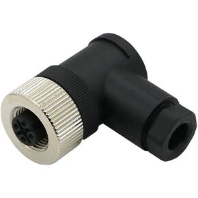 FOWIUNYE M12 5 Pin Female Connector, 12mm A Code Industrial Circular Connector IP67 Right Angle Type Adapter Field Assembly Wireable Sensor Unshiled 125V 4A AC/DC Connector for PG7
