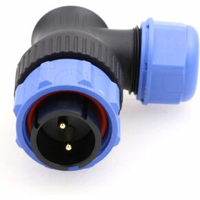 Eonvic Weipu SP21 2 Pin Male Aviation Circular Connector Plug Male Waterproof IP68 12V 30A Connector for BLUETTI AC200MAX AC300 Portable Power Station (Angled Plug)