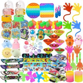 Tuko Kids Party Favors Toys,Pop Fidget Toys, Classroom prizes, Goody Bag Fillers,Pinata Stuffers,Carnival Prizes for Boys and Girls Gifts 3+ Years Old (60 Packs)