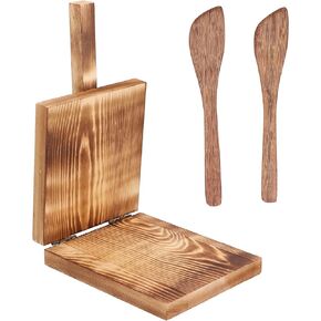 Tortilla Press,Wood Multifunction Nonslip Wooden Handle Dumpling Pizza Dough Pastry Press Dumpling Pressing Tool Manual Tortilla Maker for Kitchen Homemade Mexican Tortillas
