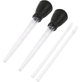Vagocom 2Pcs Manual Fish Tank Cleaning Tools,30ml Aquarium Water Changer,21 Inches Multifunction Siphon Dropper for Fish Bowl Waste Remover,Aquarium Bottom Gravel Waste Clean,Coral Feeder(Blue)