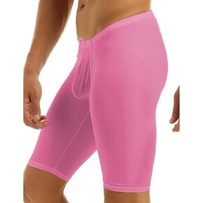 DRHOM Men's Bulge Pouch Compression Shorts Pants Base Layer Bodybuilding Sports Workout Yoga Capris Tights