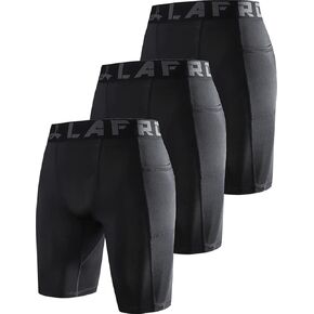 LAFROI Men's Quick Dry Cool Compression Fit Tights Shorts Waistband-YSK09