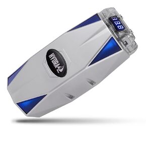 Pyle 0.3 Farad Digital Power Capacitor, High-Performance Car Audio Accessory with Blue Digital Display Voltage Readout and LED Flash, Over Voltage Protection, Mounting Hardware, DC 12-24V