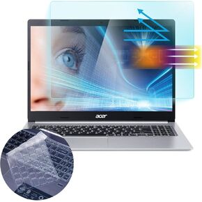 Anti Blue Light Screen Protector for 15.6" Acer Aspire 5 Laptop A515-43 A515-54 A515-55 A515-56 /Acer Aspire 3 A315-54/55/56/57/58 Eye Protection Screen Filter & Keyboard Cover, Reduce Fingerprint