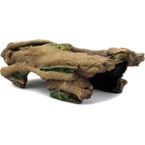JIHAQUA Aquarium Resin Bark Terrarium Decor, Lizard, Snake or Reptile Hide,Lizard, Spider and Aquarium Fish Hide Cave (Large Bark B)