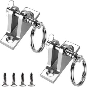 SHENGHUISS Bimini Top Deck Hinge with Quick Release pin 316 Stainless Steel Marine Bimini Top Fitting 90° Hardware with Installation Screws (2 Pack)