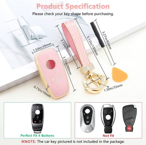 غطاء مفتاح PIFOOG Key Fob لسيارة Honda 2024 2023 CRV HRV Civic Accord Pilot ملحقات مفاتيح السيارة باللون الوردي والذهبي 5 أزرار حافظة مفاتيح بلينغ سلسلة مفاتيح كيرينغ أغطية كاملة حامية جرلي لطيف للنساء من مادة TPU in Kuwait