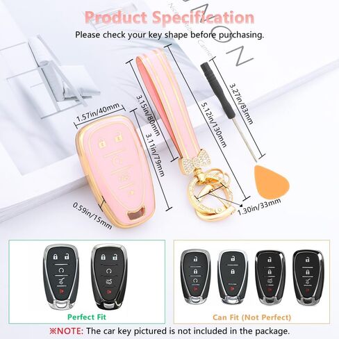 PIFOOG Key Fob Cover for Honda 2024 2023 CRV HRV Civic Accord Pilot Pink Gold Car Keys Accessories 5 Buttons Key Case Shell Bling Keychain Keyring Full Covers Protector Girly Cute Women TPU in Kuwait