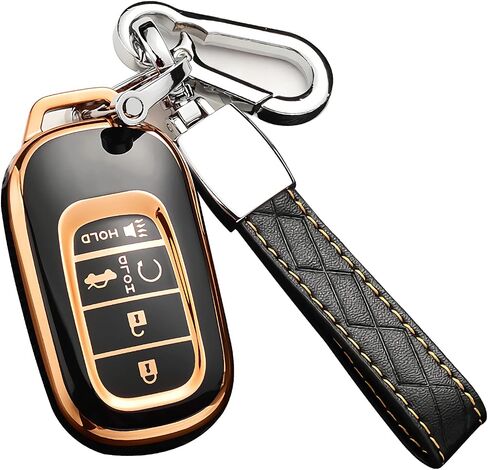 Cacacar لغطاء Honda Key Fob، حافظة مفاتيح حماية كاملة ناعمة من مادة TPU لـ 2016-2022 Honda Accord Civic CRV Pilot Ridgeline Passport Smart Remote Key Protector (حجم B-عاجي) in Kuwait