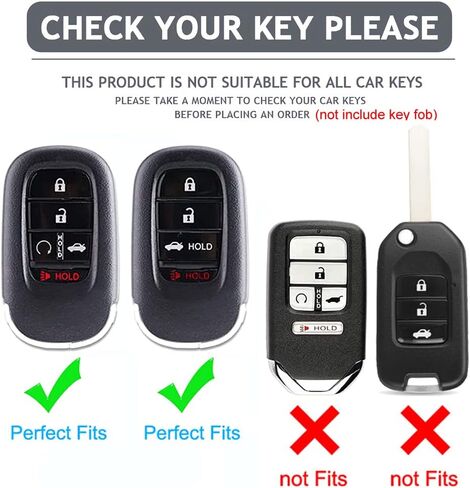 Cacacar لغطاء Honda Key Fob، حافظة مفاتيح حماية كاملة ناعمة من مادة TPU لـ 2016-2022 Honda Accord Civic CRV Pilot Ridgeline Passport Smart Remote Key Protector (حجم B-عاجي) in Kuwait