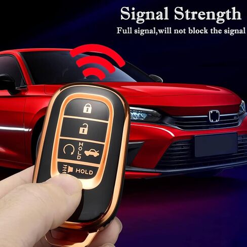 Cacacar لغطاء Honda Key Fob، حافظة مفاتيح حماية كاملة ناعمة من مادة TPU لـ 2016-2022 Honda Accord Civic CRV Pilot Ridgeline Passport Smart Remote Key Protector (حجم B-عاجي) in Kuwait