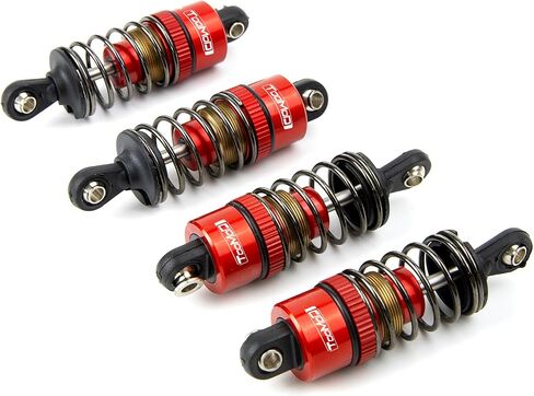 TOOMOD 1/10 52MM RC مجموعة ممتص الصدمات المملوءة بالزيت لـ Tamiya TT-01 TT-02 M03 M04 M05 M06 TA05 1:10 على الطريق ترقيات السيارات استبدال الأجزاء (أحمر) in Saudi Arabia