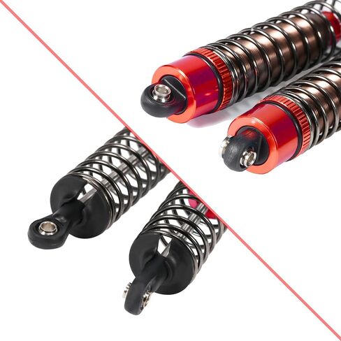 TOOMOD 1/10 52MM RC مجموعة ممتص الصدمات المملوءة بالزيت لـ Tamiya TT-01 TT-02 M03 M04 M05 M06 TA05 1:10 على الطريق ترقيات السيارات استبدال الأجزاء (أحمر) in Saudi Arabia