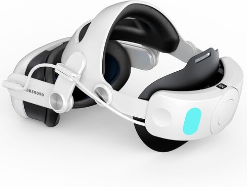 TRANSNOVO Compatible with Oculus Quest 3 Head Strap 6000mAh Battery VR Accessory for Meta Quest 3,One-Button Retractable & Adjustable Support, LED Display Screen & RGB Breathing Lights,PU Sponge Pad in Saudi Arabia