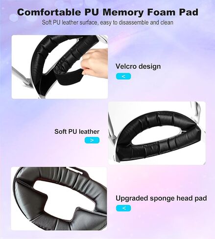 TRANSNOVO متوافق مع حزام الرأس Oculus Quest 3، ملحق الواقع الافتراضي لبطارية 6000 مللي أمبير في الساعة لـ Meta Quest 3، دعم قابل للسحب والتعديل بزر واحد، شاشة عرض LED ومصابيح تهوية RGB، وسادة إسفنجية من البولي يوريثان in Kuwait