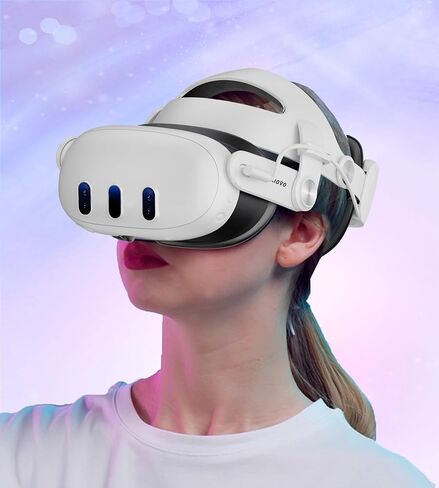 TRANSNOVO متوافق مع حزام الرأس Oculus Quest 3، ملحق الواقع الافتراضي لبطارية 6000 مللي أمبير في الساعة لـ Meta Quest 3، دعم قابل للسحب والتعديل بزر واحد، شاشة عرض LED ومصابيح تهوية RGB، وسادة إسفنجية من البولي يوريثان in Kuwait