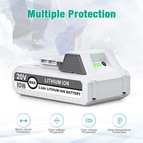 بطارية بديلة من Farmice 20V 3000mAh Li-ion متوافقة مع مجرفة الثلج Voltask 20V SS-20B وSS-20C، حزمة واحدة in Kuwait
