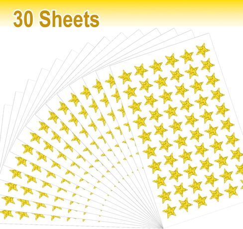 1200 PCS Gold Star Stickers, Star Stickers for Kids Reward, Small Star Stickers, 20 Sheets Glitter Foil Tiny Star Stickers for Behavior Chart Student Planner School Classroom Teacher Supplies in Saudi Arabia