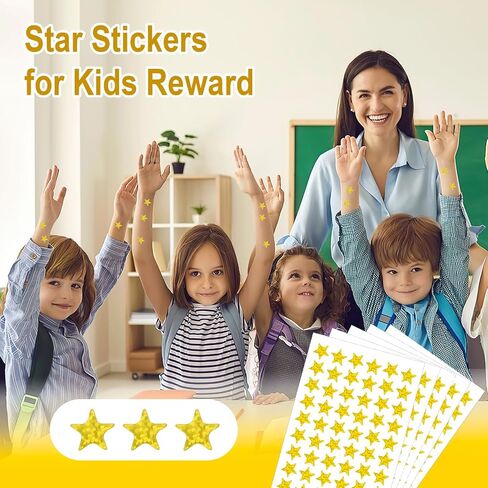 1200 PCS Gold Star Stickers, Star Stickers for Kids Reward, Small Star Stickers, 20 Sheets Glitter Foil Tiny Star Stickers for Behavior Chart Student Planner School Classroom Teacher Supplies in Saudi Arabia