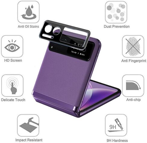 [2 Pack Back Camera Lens Tempered Glass Protectors for Motorola Razr 2023, Moto Razr 2023 Case with Liquid Silicone Matte Colorful Anti-Fingerprint | Shockproof Anti-Stain Anti-Scratch-Mint in Kuwait