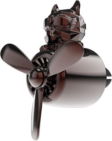 ناشر عطر السيارة الطيار منفذ هواء السيارة ناشر رائحة الكرتون الدورية ورقة مروحة عطر السيارة لطيف الكرتون شكل سيارة معطّر الهواء مع عطرين (كلب أسود) in Kuwait