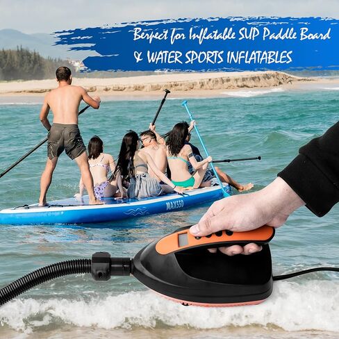 مضخة هواء كهربائية 16PSI SUP، مضخة ضغط عالية ذكية 12 فولت مع وظيفة إيقاف تلقائي ذكية لألواح التجديف القابلة للنفخ in Kuwait