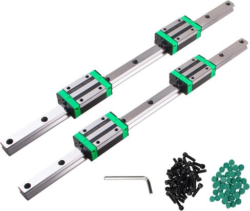 ANWOKIT 2 قطعة HGR20-1000mm خطي دليل السكك الحديدية مع 4 قطع HGH20CA مربع نوع النقل كتلة السكك الحديدية الخطية مجموعة قضيب دليل الشريحة بشكل عام لأجهزة التوجيه CNC in Kuwait
