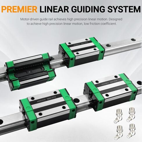 ANWOKIT 2 قطعة HGR20-1000mm خطي دليل السكك الحديدية مع 4 قطع HGH20CA مربع نوع النقل كتلة السكك الحديدية الخطية مجموعة قضيب دليل الشريحة بشكل عام لأجهزة التوجيه CNC in Kuwait