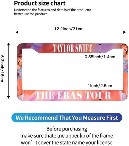 Music Lover License Plate Frames, 2 PCS Album Inspired Fans Gift Car Plate Frame, Stainless Steel License Plate Holders Covers with Free Screws Fasteners Caps in Saudi Arabia