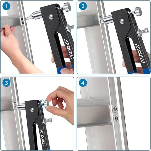 Autoutlet 8 "برشام الجوز بندقية 100 جهاز كمبيوتر شخصى M3 M4 M5 M6 برشام الجوز الثقيلة اليد برشام الجوز أداة الخيوط إدراج أداة مجموعة مع نظام إعداد الجوز برشام الجوز أداة واضعة عدة in Kuwait