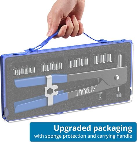 Autoutlet 8 "برشام الجوز بندقية 100 جهاز كمبيوتر شخصى M3 M4 M5 M6 برشام الجوز الثقيلة اليد برشام الجوز أداة الخيوط إدراج أداة مجموعة مع نظام إعداد الجوز برشام الجوز أداة واضعة عدة in Kuwait