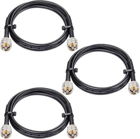 MOOKEERF RG8x Jumper Cable 3ft,3 Pack CB Coax Cable PL259 UHF Connector 50 ohm Low Loss for Ham Radio,Antenna Analyzer,Dummy Load,SWR Meter in Saudi Arabia