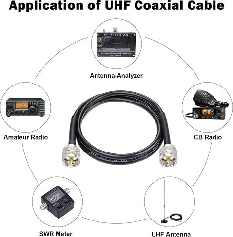 MOOKEERF RG8x Jumper Cable 3ft,3 Pack CB Coax Cable PL259 UHF Connector 50 ohm Low Loss for Ham Radio,Antenna Analyzer,Dummy Load,SWR Meter in Saudi Arabia