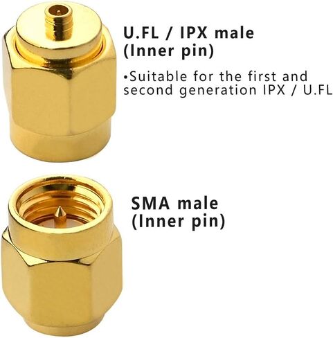 BOOBRIE IPX SMA Coax Connector SMA Male to U.FL/IPX Male Coaxial Connector Low Loss Coax Adapter for PCI/RF Antennas/Wireless LAN Devices/Coaxial Cable/Wi-Fi Radios Pack of 2 in Saudi Arabia