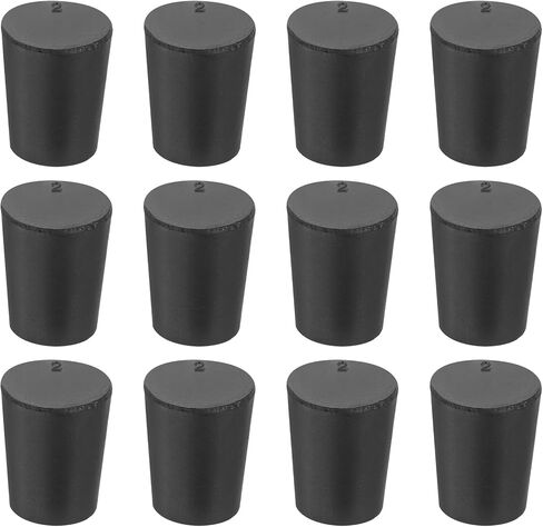 MECCANIXITY Rubber Tapered Plug 15mm to 20mm Solid Test Tubes Bungs Stopper Black for Lab Home 12 Pieces in Saudi Arabia