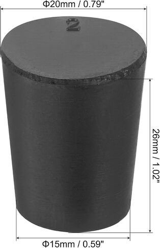 MECCANIXITY Rubber Tapered Plug 15mm to 20mm Solid Test Tubes Bungs Stopper Black for Lab Home 12 Pieces in Saudi Arabia
