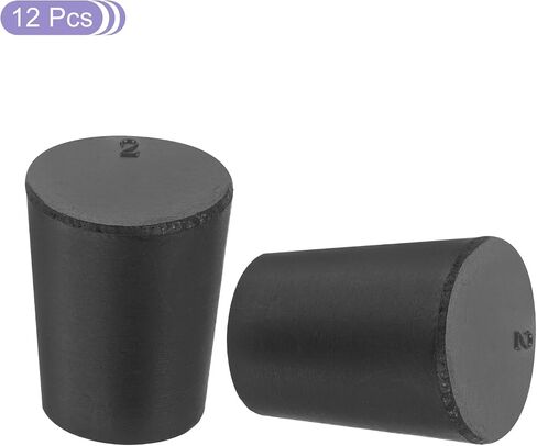 MECCANIXITY Rubber Tapered Plug 15mm to 20mm Solid Test Tubes Bungs Stopper Black for Lab Home 12 Pieces in Saudi Arabia