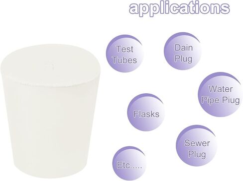 MECCANIXITY Rubber Tapered Plug 15mm to 20mm Solid Test Tubes Bungs Stopper Black for Lab Home 12 Pieces in Saudi Arabia