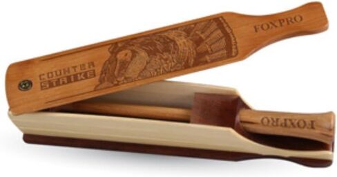 FOXPRO Counter Strike Walnut, Poplar, and Cherry Wood Turkey Box Call with Slate Calling Surface on Bottom and Striker in Kuwait