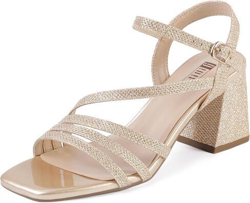 IDIFU IN3 Strappy Heels for Women Chunky Block Heels Square Toe Low Heels Wedding Prom Bride Bridal Party Dress Shoes for Women Comfortable Dressy Cute Trendy Heeled Sandals Short Thick Slingback Heels in Saudi Arabia