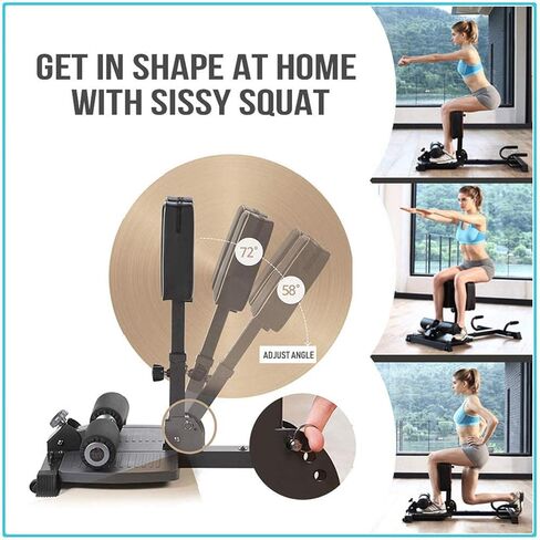 leikefitness Deluxe Multi-Function Deep Sissy Squat Bench Home Gym Workout Station Leg Exercise Machine 8400 in Saudi Arabia