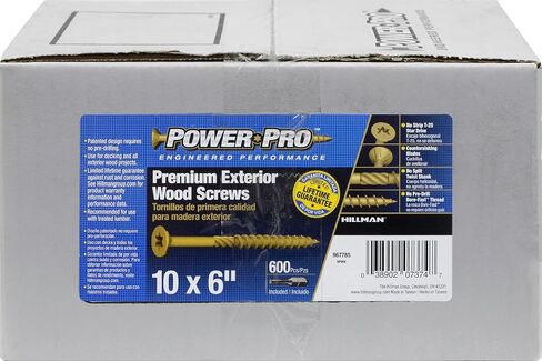 Power Pro 48618 Wood Screws, #10 x 6", Premium Outdoor Deck Screws, Rust Resistant, Epoxy Coated Bronze, 5lb Tub, 177 pcs in Saudi Arabia