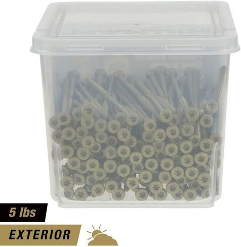 Power Pro 48618 Wood Screws, #10 x 6", Premium Outdoor Deck Screws, Rust Resistant, Epoxy Coated Bronze, 5lb Tub, 177 pcs in Saudi Arabia
