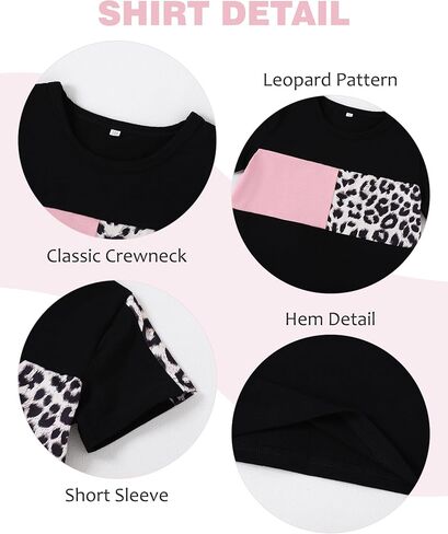 WESIDOM طفل رضيع فتاة الملابس 12M-5T ملابس الصيف لطيف تي شيرتات قصيرة الاكمام بلايز ليوبارد كامو مطبوعة مجموعة تي شيرتات قصيرة للأطفال in Kuwait