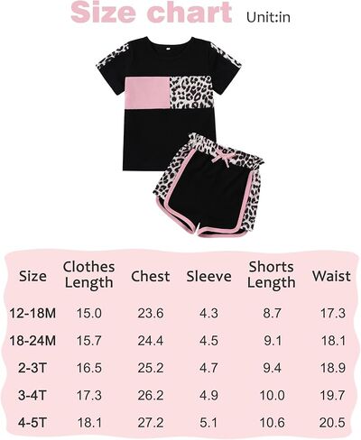 WESIDOM طفل رضيع فتاة الملابس 12M-5T ملابس الصيف لطيف تي شيرتات قصيرة الاكمام بلايز ليوبارد كامو مطبوعة مجموعة تي شيرتات قصيرة للأطفال in Kuwait