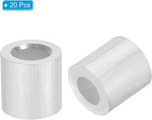 PATIKIL 5/16"/8mm Wire Rope Stop Sleeve,20 Pack Aluminum Crimping Loop Sleeve for Wire Rope and Cable Ferrule,Silver in Kuwait