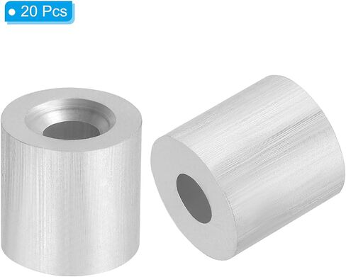 PATIKIL 5/16"/8mm Wire Rope Stop Sleeve,20 Pack Aluminum Crimping Loop Sleeve for Wire Rope and Cable Ferrule,Silver in Kuwait